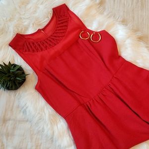 Maeve | Lattice Neck Dress | Size 2 |  Red | Used